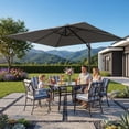 thumbnail image 7 of FOROUTIA 10x13ft DarkGray Cantilever Patio Umbrella, 360° Rotation Offset Umbrella with 4-Level Tilt, Double Top UV50+ Waterproof Outdoor Umbrella for Pool, Backyard, Garden, Deck, 7 of 7