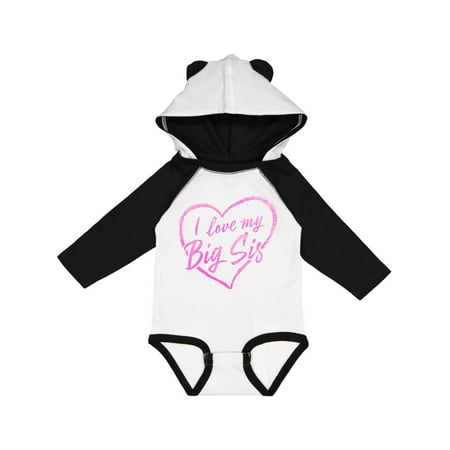 

Inktastic I Love My Big Sis in Pink Chalk Heart Gift Baby Boy or Baby Girl Long Sleeve Bodysuit