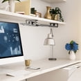thumbnail image 6 of Under Desk Laptop Mount, JEMACHE Aluminum Under Table Desk Holder for Laptop, Mac Mini, MacBook, Keyboard with Anti-Scratch Silicone (Silver), 6 of 7