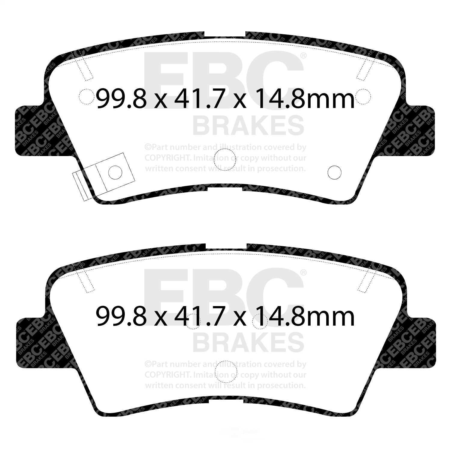 EBC Brakes Redstuff Premium Fast Street Pad For All Engine Sizes Fits select: 2015-2021 HYUNDAI SONATA, 2014-2021 KIA SOUL