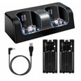 thumbnail image 3 of Celulas recargables de 2800 mAh y base de carga para Wii, para accesorio de interruptor remoto de Wii,Negro, 2 en 1 - Negro, 2 en 1, 3 of 4