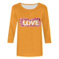 thumbnail image 4 of Ladies Crewneck Short Sleeve Tshirts for Valentines Day Womens Love Heart Print Basic Tee Cute Tops, 4 of 5