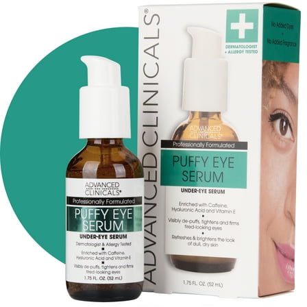 Advanced Clinicals Puffy Under Eye Face Serum. Hydrating and Calming Serum. 1.75 fl oz