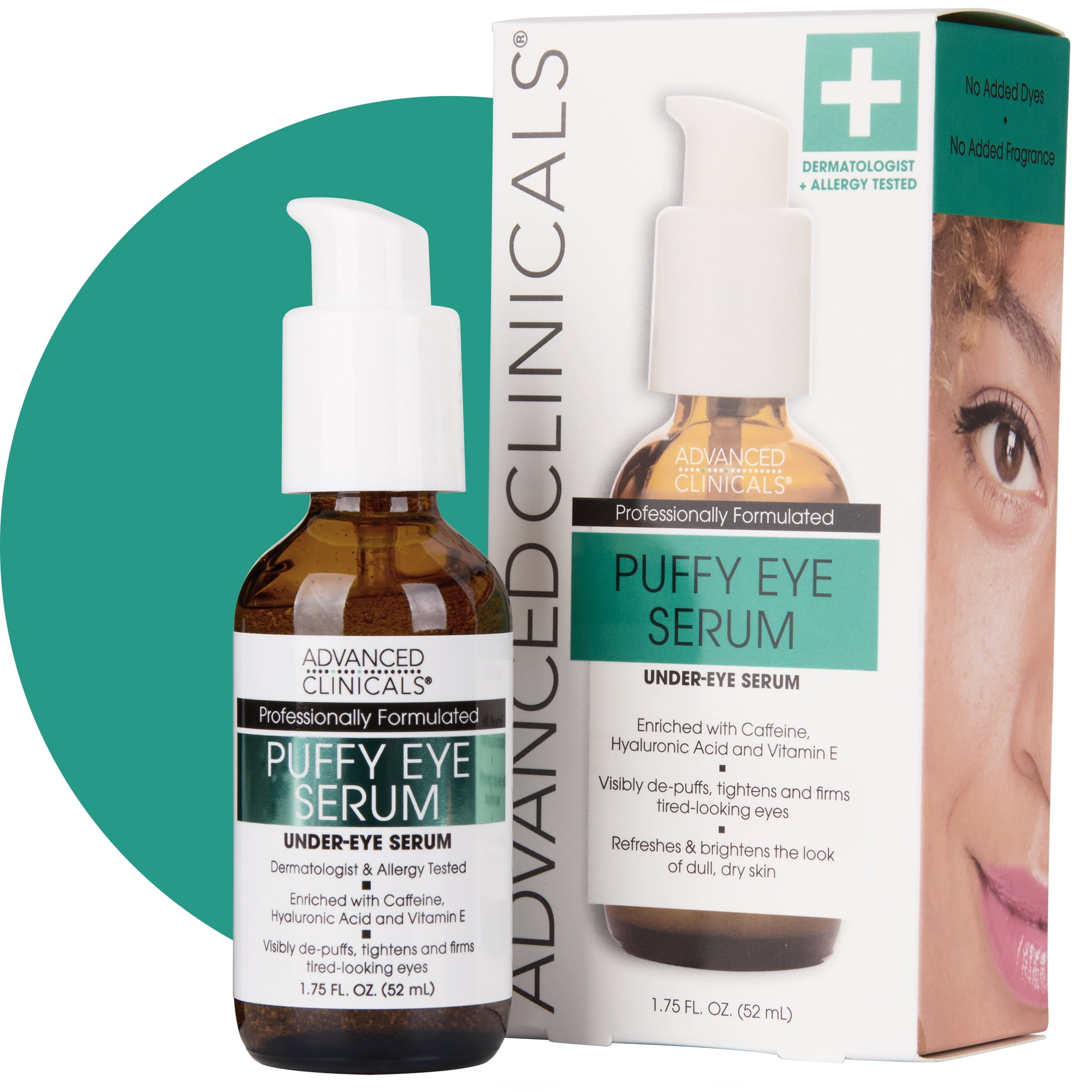Advanced Clinicals Puffy Under Eye Face Serum. Hydrating and Calming Serum. 1.75 fl oz