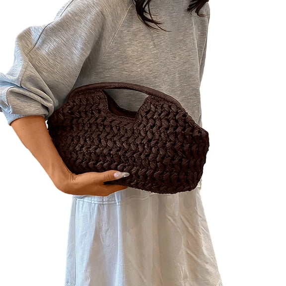 Handwoven Woven Tote for Summer Beach Casual Shoulder Carryall Purse Lightweight Stylish Boho Handbag