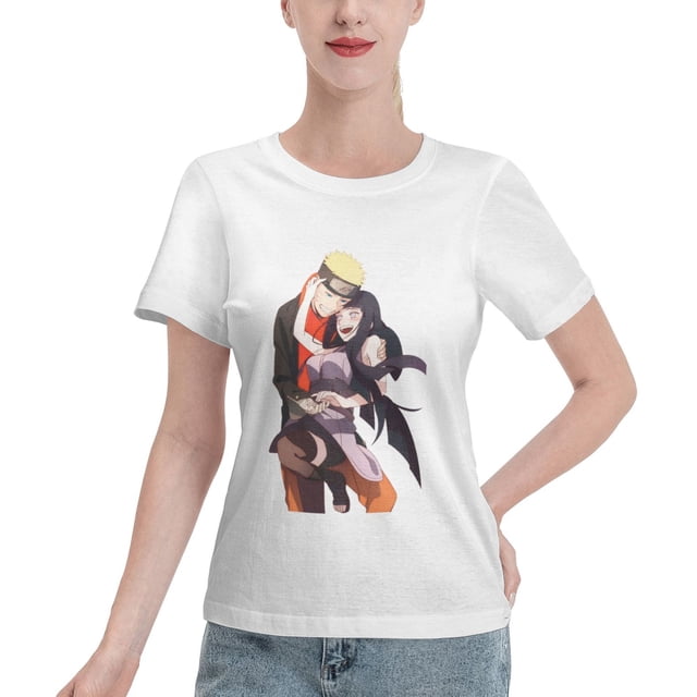 T-Shirt Basique à Manches Courtes pour Femmes Naruto Naruto Hinata