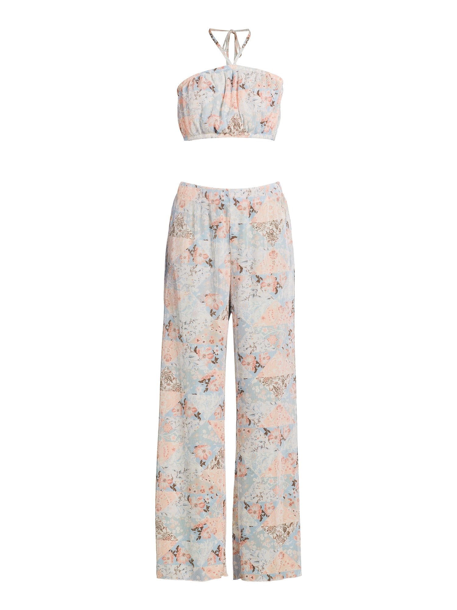 No Boundaries Tube Top and Pants Set, 2 Piece, Women's and