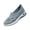 Blue #050, variant on Women's Floral Embroidery Mesh Walking Shoes Ballet Flats Soft Arch Support Walking Anti-Skid Sports Shoes 37