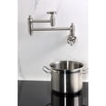 thumbnail image 3 of Kingston Brass KS3108RX Belknap Wall Mount Pot Filler Faucet, Brushed Nickel, 3 of 7