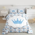 thumbnail image 4 of jejeloiu Cute Cartoon Crown Bedding Comforter Set,Kawaii Loves Pattern Twin Comforter Sets,White Blue Bedding Set For Girls Boys,Super Cozy Room Decor Reversible,2pcs, 4 of 8