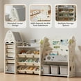 thumbnail image 6 of Linor Large Toddler Toy Chests with 17 Bins, Castle-Themed Storage, Beige, 17 Count, 6 of 8