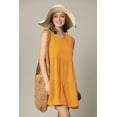 thumbnail image 5 of Made by Johnny Women's Casual Sleeveless V-Neck Loose Flowy Swing Shift Dress M MUSTARD, 5 of 5