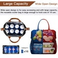 thumbnail image 4 of Insulated Lunch Bag - Large Portable Cooler Lunch Box for Office Work School Picnic Beach Workout - Reusable Freezable Tote Lunch Bag Organizer with Adjustable Shoulder Strap for Women Men Adult,Black, 4 of 10