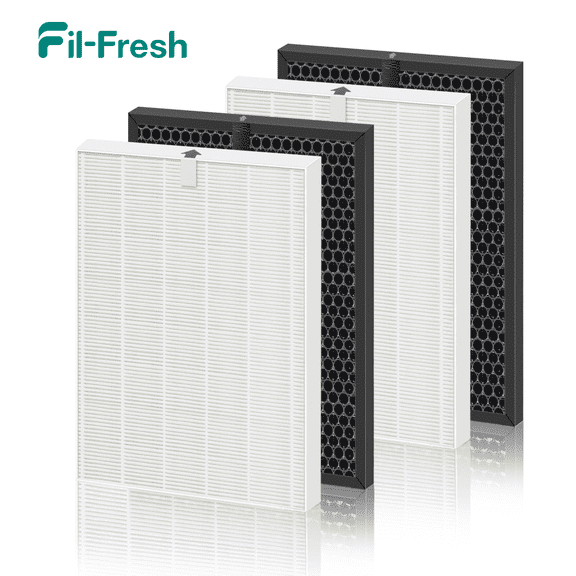 Fil-fresh Filter Q Replacement for Winix 5510 5520 Air Purifier, 2 H13 True HEPA   2 Activated Carbon Filters, Part 1712-0123-00, 4 Pack