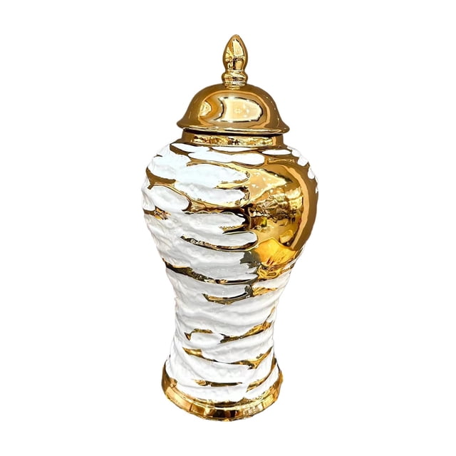 Tarros de jengibre de Florero de cerámica Centros de mesa de escritorio con tapa Tarro de almacenamiento para el hogar Granja 17cmx17cmx31cm Gloria tarro de jengibre