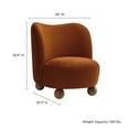 thumbnail image 3 of Accent Chair, Walnut Brown, Velvet, Living Room Lounge Cafe Lobby Hospitality Restaurant, Modern Contemporary, HB37368, 3 of 9