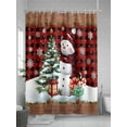 thumbnail image 5 of Red Plaid Christmas Shower Curtain Set, Waterproof Shower Curtains for Bathroom, Snowman Xmas Tree Snowflake Gifts Winter Washable Fabric Cloth Bath Curtain for Bathtub with Hooks 60x72 Inches, 5 of 6