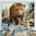 thumbnail image 1 of Designart Art Mural Encadré Beige Moderne Blanc, Art Mural Encadré Léopard/guépard Animal, Assistant à une Attaque Silencieuse de Léopard, Décoration Murale Encadrée Léopard, Cadre de Couleur Blanche 32x24 Pouces, 1 of 5