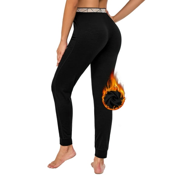 Little Donkey Andy Women's Wool Base Layer,Thermal Underwear Bottoms Winter Long Johns Pants,Quick Dry Wicking (Black S)