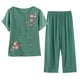 zanvin Vêtements de Nuit Mignons pour Femmes avec Pantalon Pyjama Sets Manches Courtes Coton Pjs Sets, Green, XL – image 2 sur 6