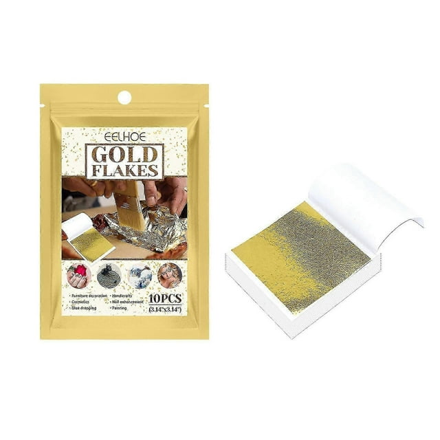 10pcs/bag G-old Foil Flakes M-etallic Foil Flakes Inedible For Resin J-ewelry Making Nails Art Painting Diy Crafts