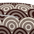 thumbnail image 3 of Earth Tones Pouf Cover with Zipper, Spiral Circles Style Traditional Scallop Grid Geometric Pattern, Soft Decorative Fabric Unstuffed Case, 30" W X 17.3" L, Dark Brown and Cream, by Ambesonne, 3 of 5