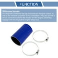 thumbnail image 4 of Unique Bargains 1 Set 54mm/2.13" ID 100mm/3.94" Length 0 Degree Blue Black Car Silicone Hose with Clamps Coolant Hose Universal, 4 of 7