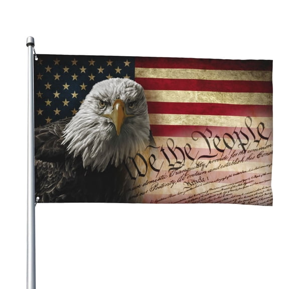 American Eagle Flags for Yard Outside Decorations 4x6 Ft Double Sided for Home Indoor Outdoor Lawn Balcony Corridor Party