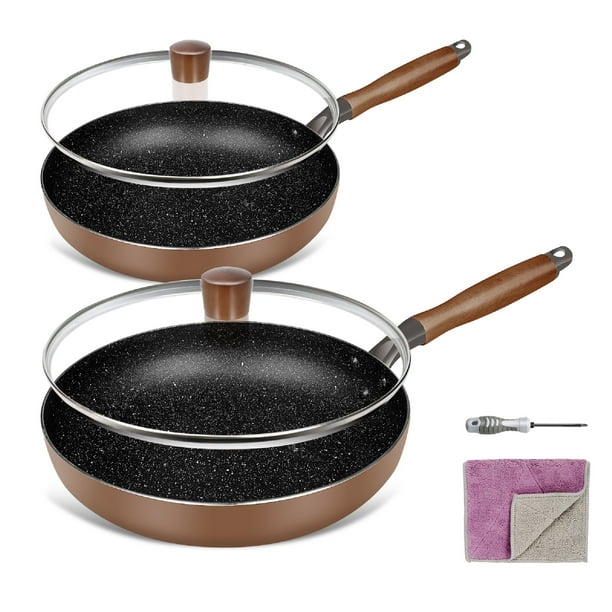 Mastertop Two Size Kitchen Cooking NonStick Safe Open Frypan/Skillet Set