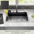 thumbnail image 5 of Strictly Sinks 33 Inch Waterfall Kitchen Sink with Glass Rinser–16 Gauge Drop In Kitchen Sink with 360° Pull-Out Faucet,Waterfall Sprayer,Wood Cutting Board,Colander,Drain & Kitchen Sink Accessories, 5 of 7