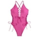 thumbnail image 1 of Trajes de baño de una pieza para mujer, bikinis sin espalda con tirantes ajustables a la moda de color sólido para mujer, traje de baño para mujer, 1 of 5