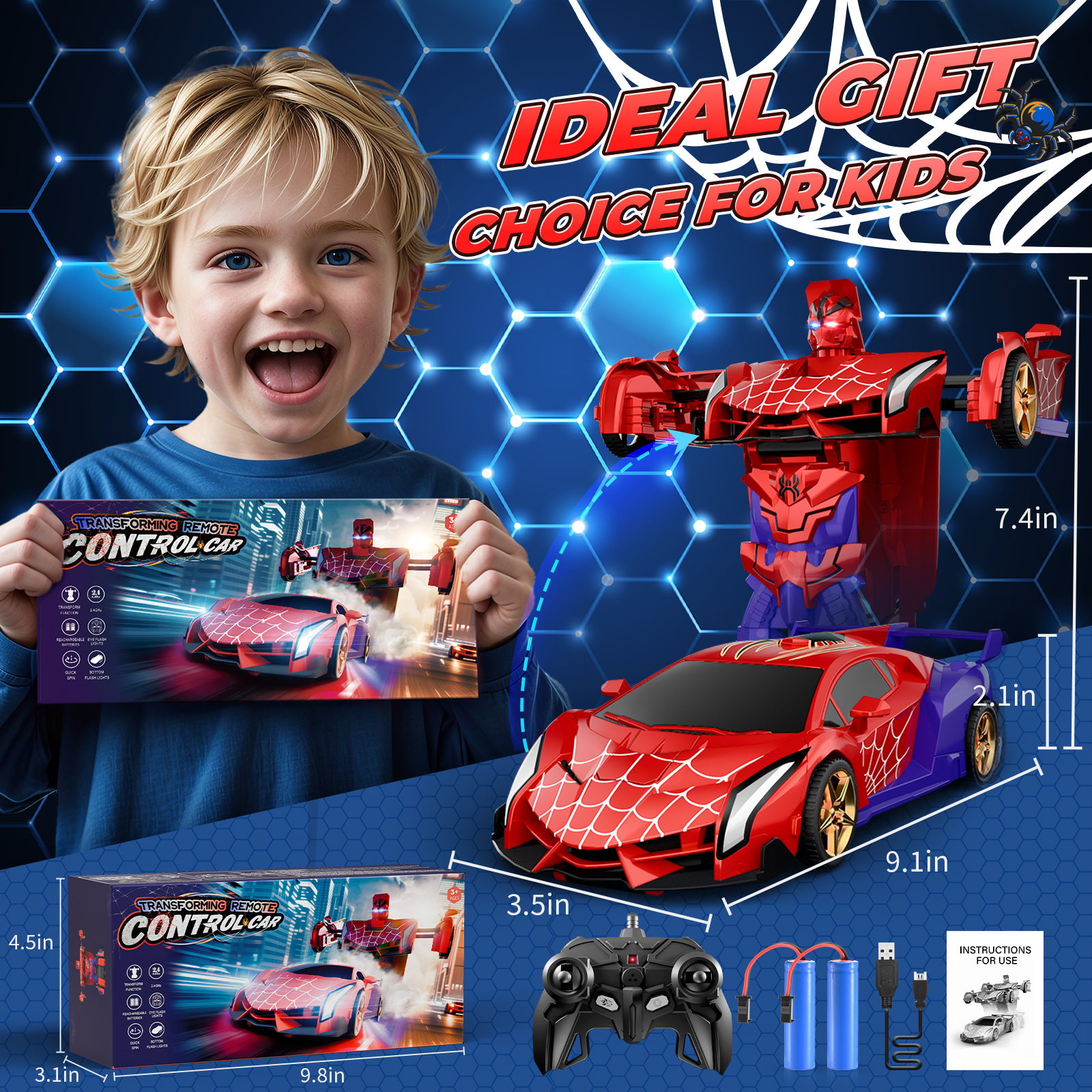 AOGSIYT Transform Robot RC Car, 1:18 2-in-1 Convertible photo 7