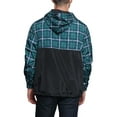 thumbnail image 2 of G-Style USA Men's Plaid Checkered Anorak Windbreaker Jacket JK5008 - Teal - 4X-Large, 2 of 6
