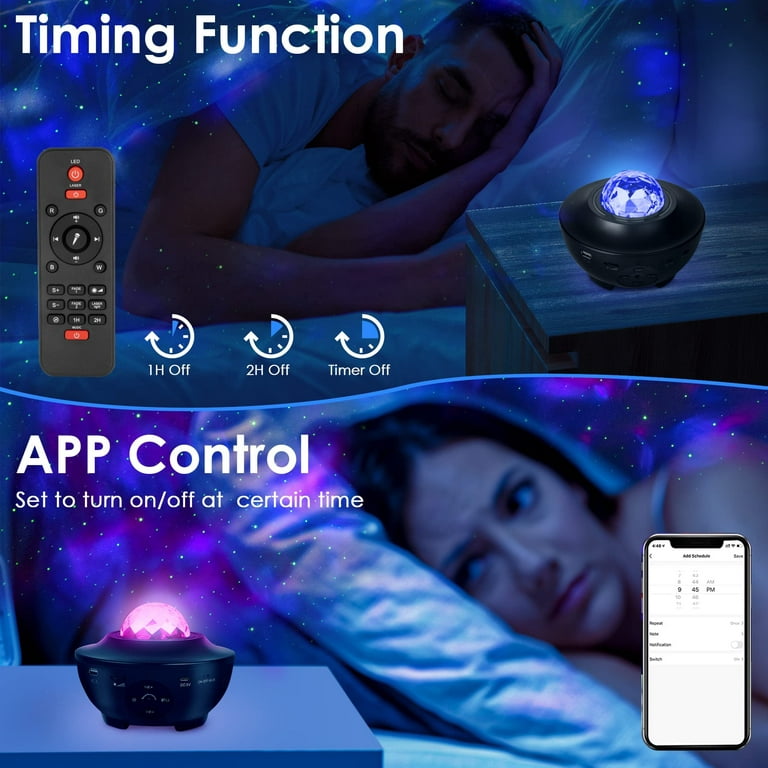 Projector, Star Projector 3 in 1 Night Light Projector Works with Smart App  & Alexa, Assistant, Light Projector with Music Speaker & Remote Control for  Bedroom Kids Adults 