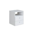 thumbnail image 2 of Art in Furniture Nightstand with 2 Drawers and 1 Shelf – Compact Bedside Table – MDP Construction – White or Black – 77lbs Capacity (White), 2 of 4