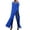 Blue, variant on Womens Casual Tops Cotton 3/4 Length Sleeve Womens Tops Cotton Off Shoulder 3/4 Sleeve Slit Hem Loose Long Tunic Top Blue S