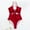 Red, variant on Generic Women's 1 Piece Swimsuit V Neck Bow Tie Front Straps Solid Color Swimwear Knot Front Cut Out Sexy Bathing Suit