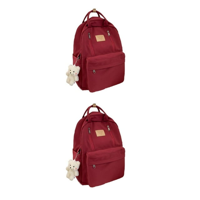relayinert Fabric Shoulder Bag Reliable Partner For Everyday Adventures Multi-functional wine red 32*12*42cm 2Set