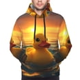 thumbnail image 2 of Bingfone Cartoon Swimming Yellow Duck Men's Drawstring Hoodie Long Sleeve Pocket Sweatshirts-3X-Large, 2 of 6