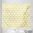thumbnail image 1 of Yellow and White Tapestry, Hexagonal Pattern Honeycomb Beehive Simplistic Geometrical Monochrome, Fabric Wall Hanging Decor for Bedroom Living Room Dorm, 5 Sizes, Yellow White, by Ambesonne, 1 of 1