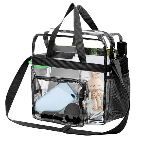Clear Shoulder Bag, Stadium Approved Clear Crossbody Bag, Waterproof PVC Messenger Bag with Inside Pocket