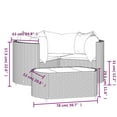 thumbnail image 4 of vidaXL 4 Piece Garden Lounge Set with Cushions Black Poly Rattan, 4 of 5