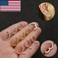 thumbnail image 2 of EOEMY Septum Clicker Hoop Nose Ring Piercing Tragus Helix Ear Cartilage Earring 6-10mm-Gold-10mm, 2 of 9