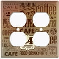 thumbnail image 2 of Metal Light Switch Wall Plate Outlet Cover (Coffee Shop Cafe Restaurant Sign Beige Brown - Double Duplex), 2 of 2