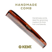 Kent 9T Fine Tooth and Wide Tooth Comb Detangler Hair Combs - Large Handmade and Saw-Cut Dressing Comb - Wet Hair Comb for Women and Durable Grooming Comb for Men Made in England