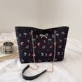 thumbnail image 3 of Vjnyvs Women's Floral Chain Tote Bag, Large Shoulder Handbag with Bow Detail for Daily Use, 3 of 7