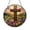 Stained Glass 5.9 Inch, variant on Sunrise Cross Round Window Suncatcher, Stained Glass Style Floral Panel, Spiritual Home Accent Gift