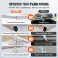 thumbnail image 3 of KFFKFF Patio Awning Retractable 10'x8' Awning Sunshade Shelter with Crank Handle, 3 of 9