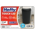 Hefty 12.8 Gallon Trash Can, Plastic Semi Round Touch Top Kitchen Trash