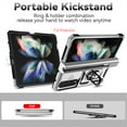 thumbnail image 2 of K-Lion For Samsung Galaxy Z Fold4,Magnetic Shockproof Rotation Ring Stand Slide Camera Lens Protector Hard Case Cover,Silver, 2 of 9